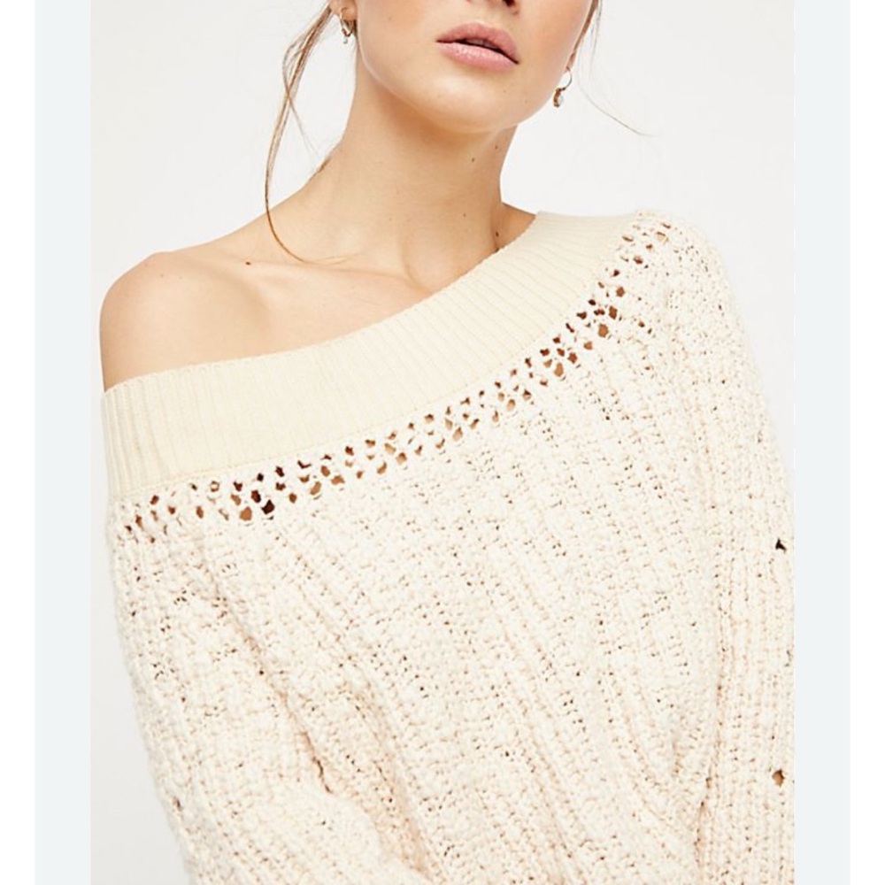 Free People Cropped Off The Shoulder Sweater Women’s Size Large